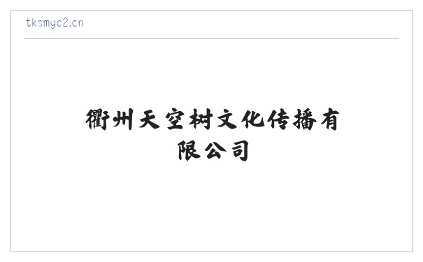 衢州天空树文化传播有限公司 缩略图